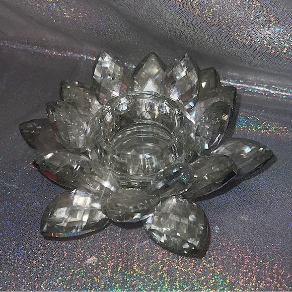 Crystal tea light holder shiny silver mirrored stunning luxury candle decor - Picture 2 of 5